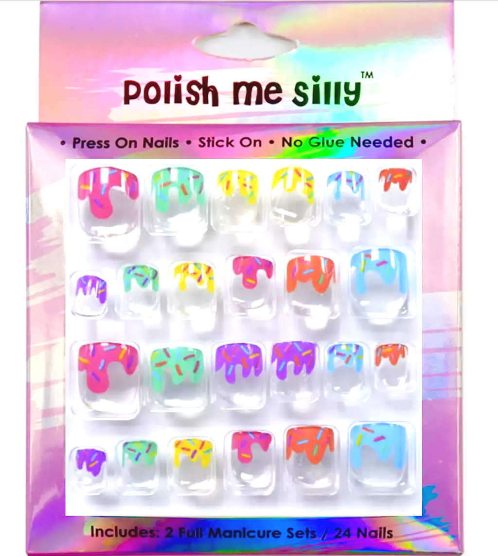 Polish Me Silly Press On Nails - Sprinkle Drip