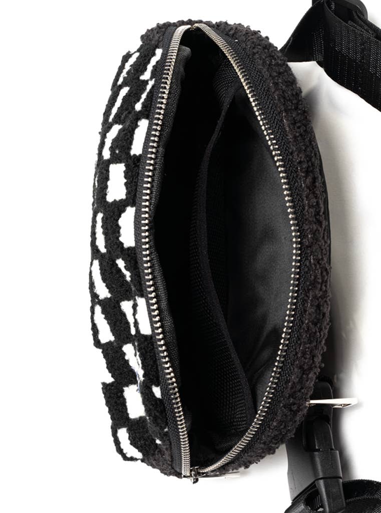 Living Royal Adjustable Belt Bag - Black & White Checkered