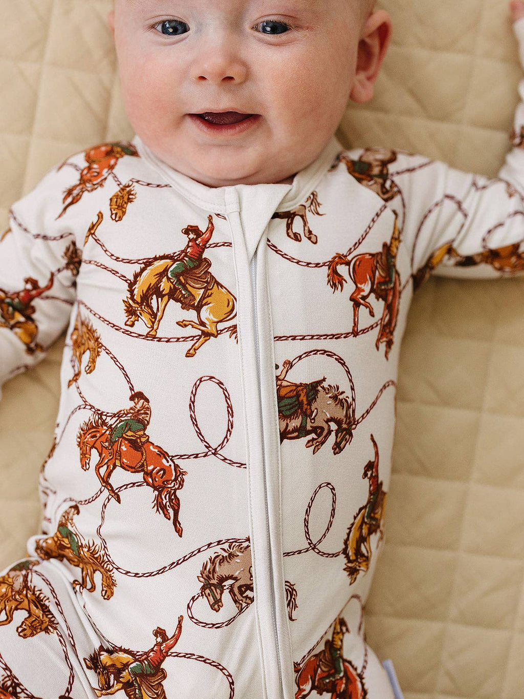 Lucky Panda Kids Bamboo Zip Romper - Rodeo Club