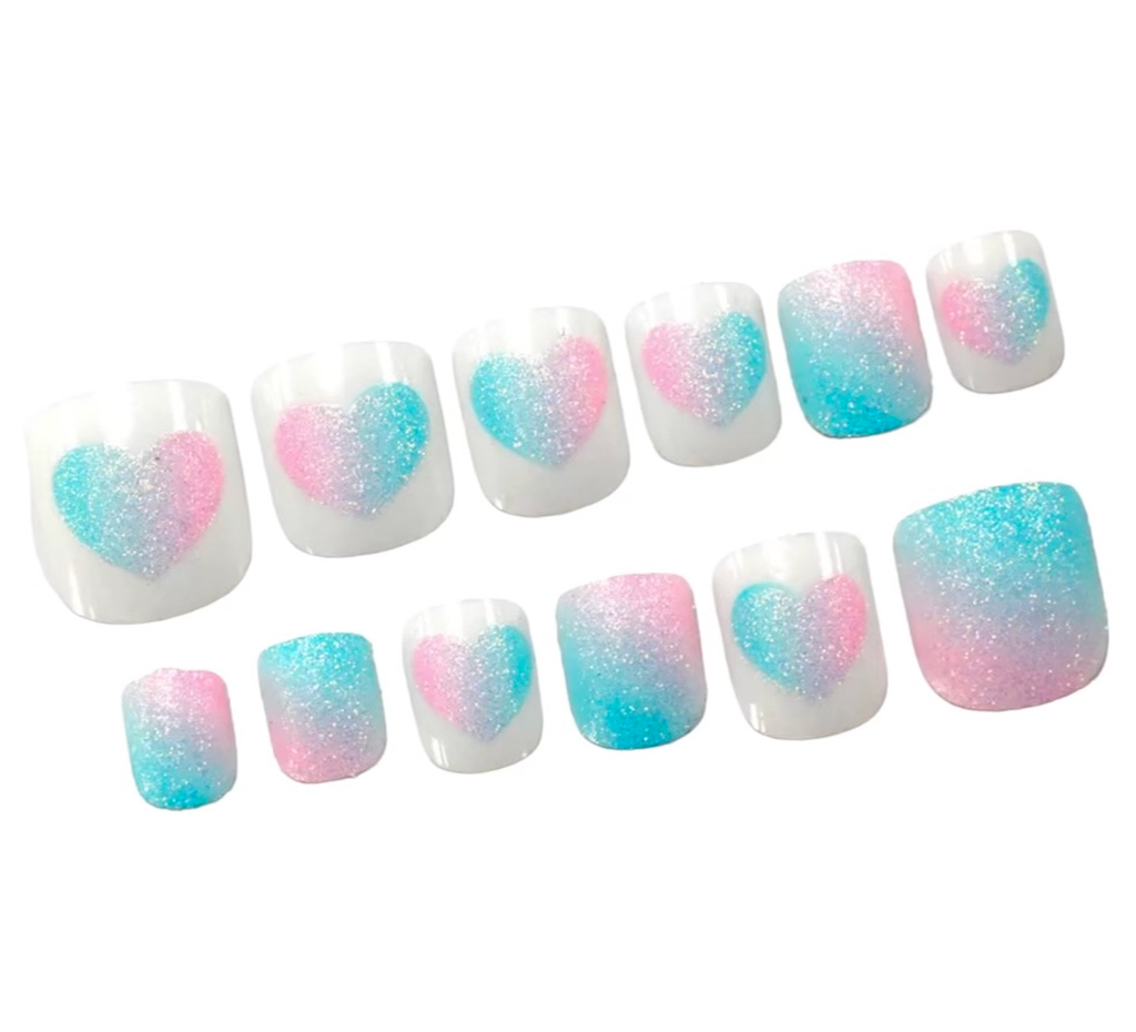 Polish Me Silly Press On Nails - Ombre Hearts