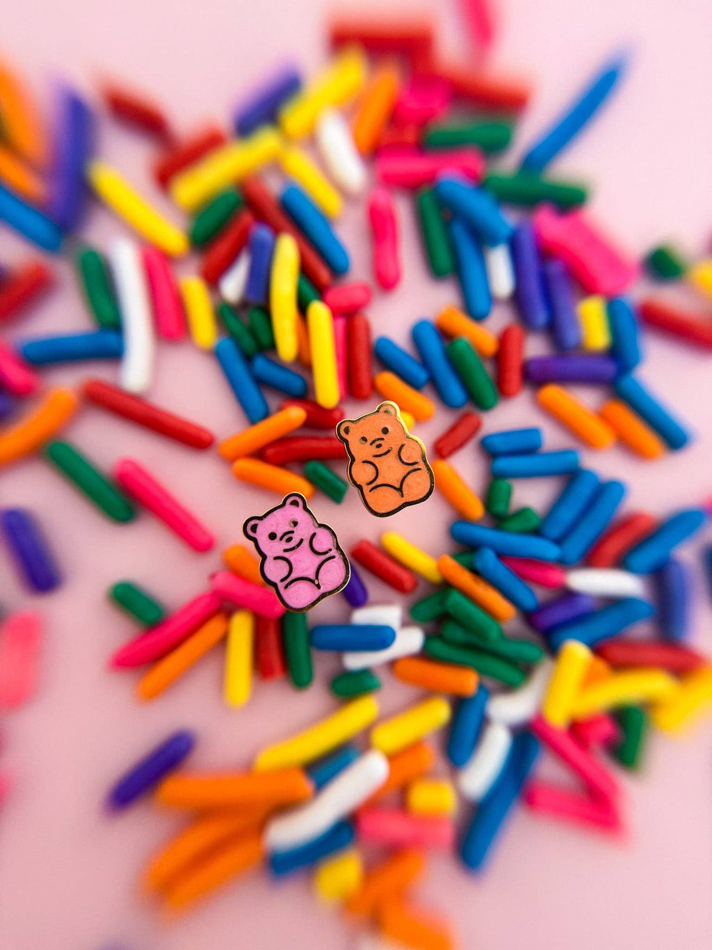 Desert Peach - Gummy Bear Stud Earrings