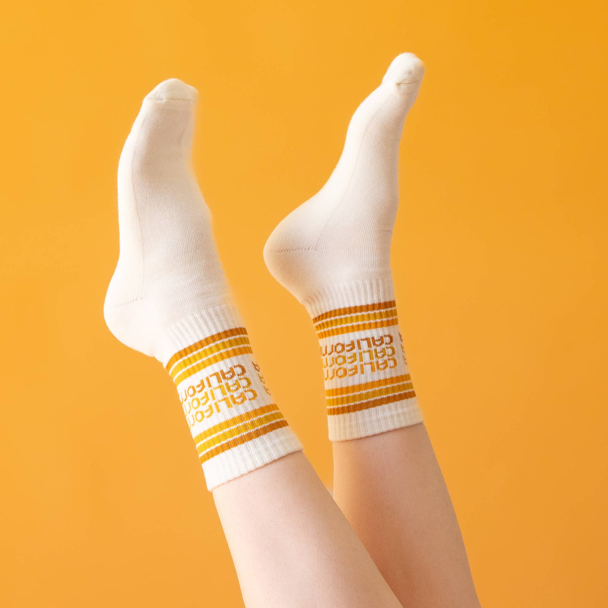 Sunshine Studios Ribbed Crew Socks - California Striped
