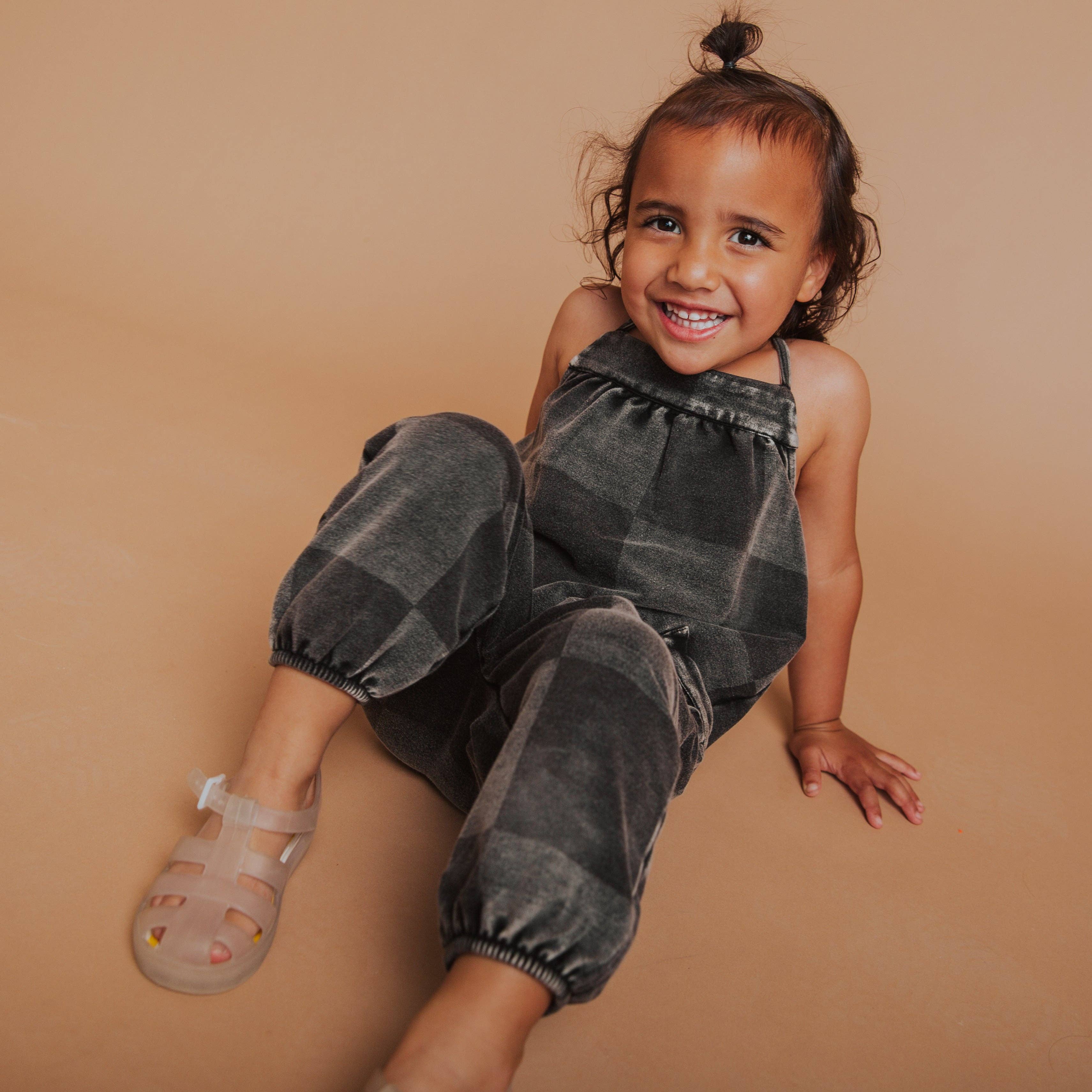 RAGS Strappy Jumper - Black Denim Check