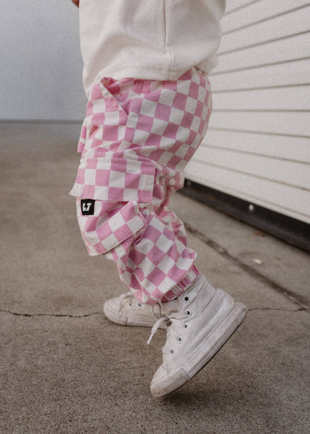 Little Trouble - Pink Checker Cargos