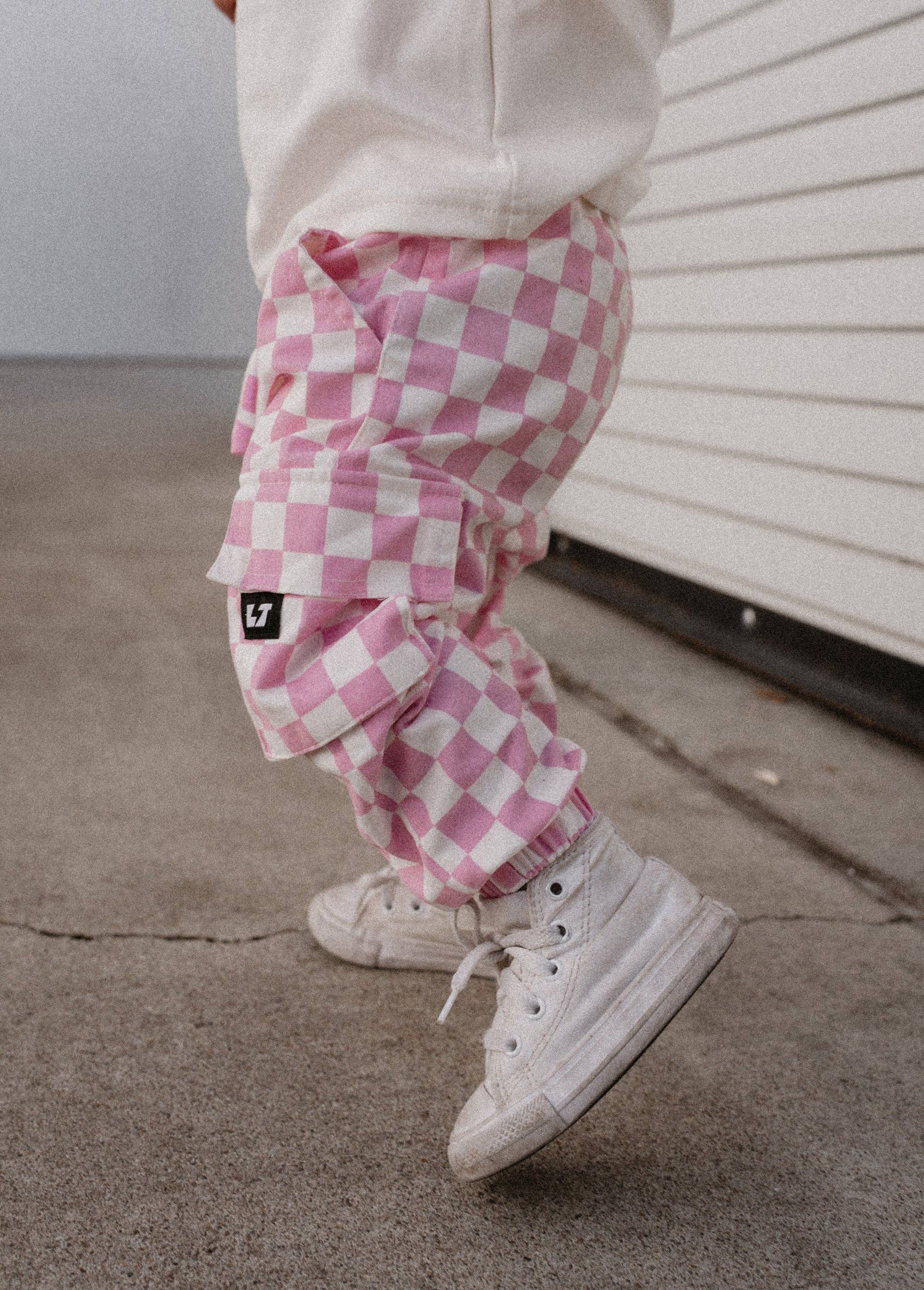 Little Trouble - Pink Checker Cargos