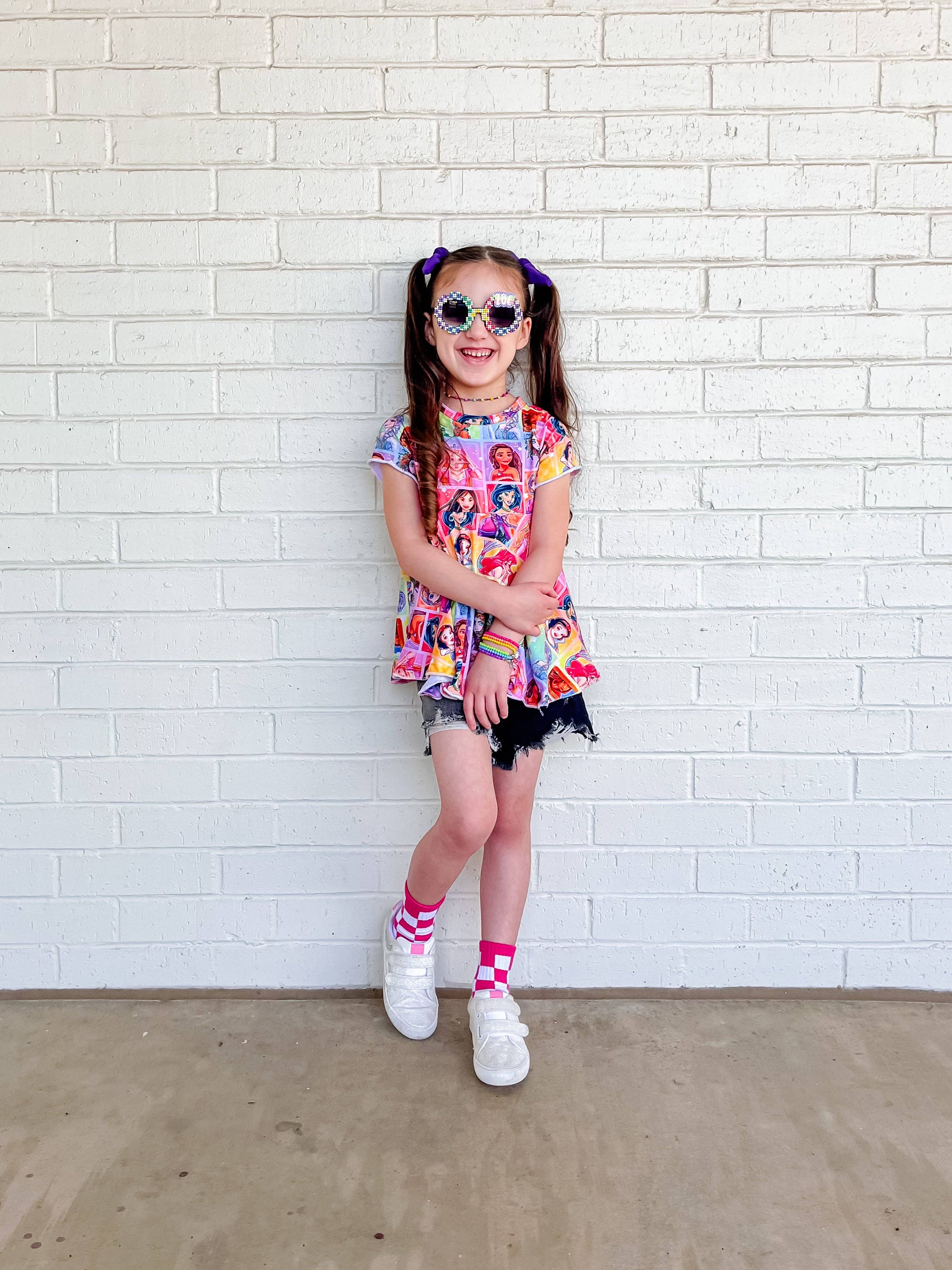 Kickin it up Socks - Pink Checks