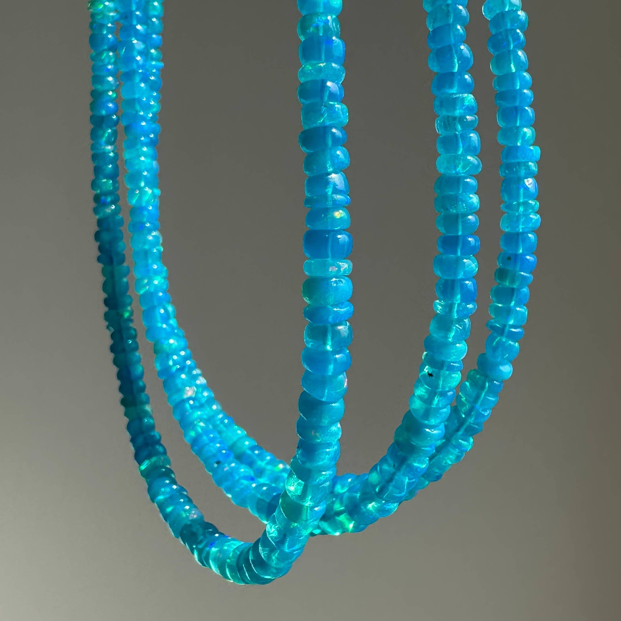 Anokhi Green Handmade Gemstone Necklace - Sky Blue Opal