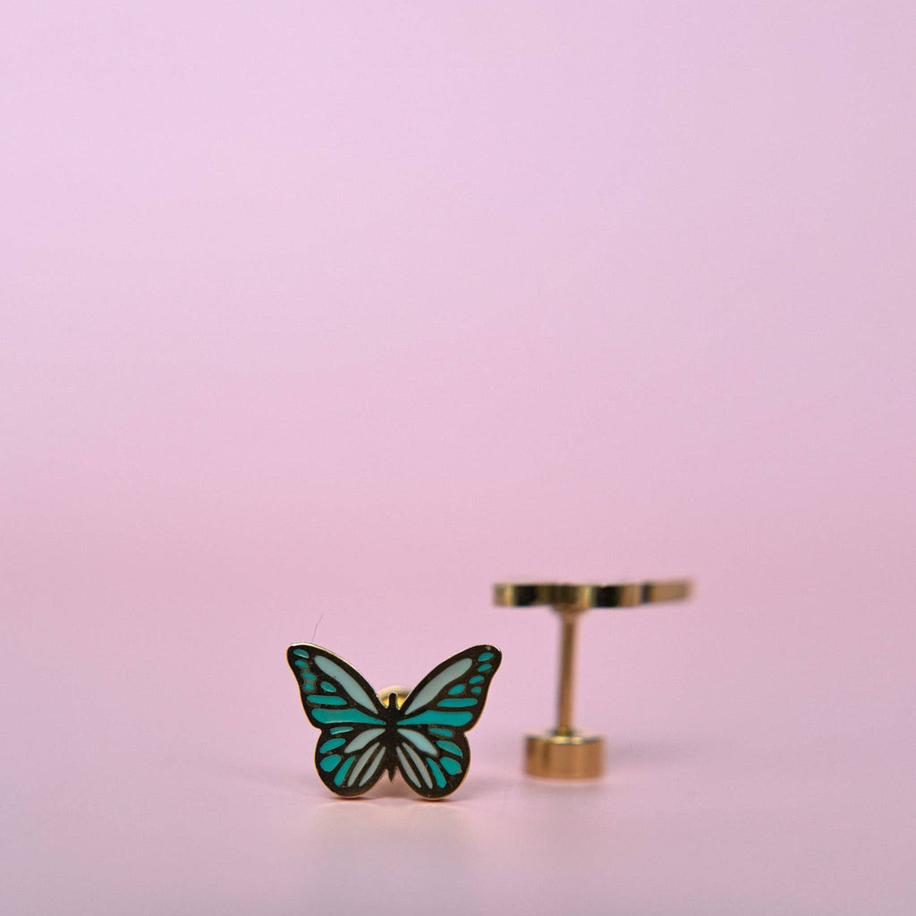 Desert Peach - Butterfly Stud Earrings