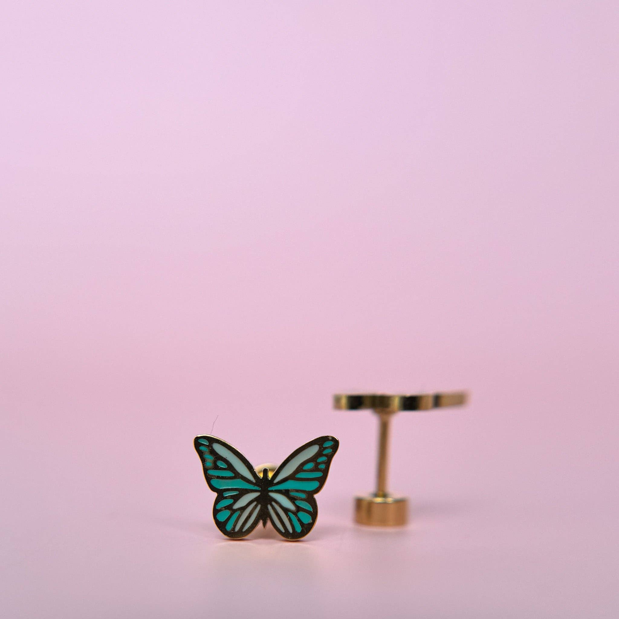 Desert Peach - Butterfly Stud Earrings