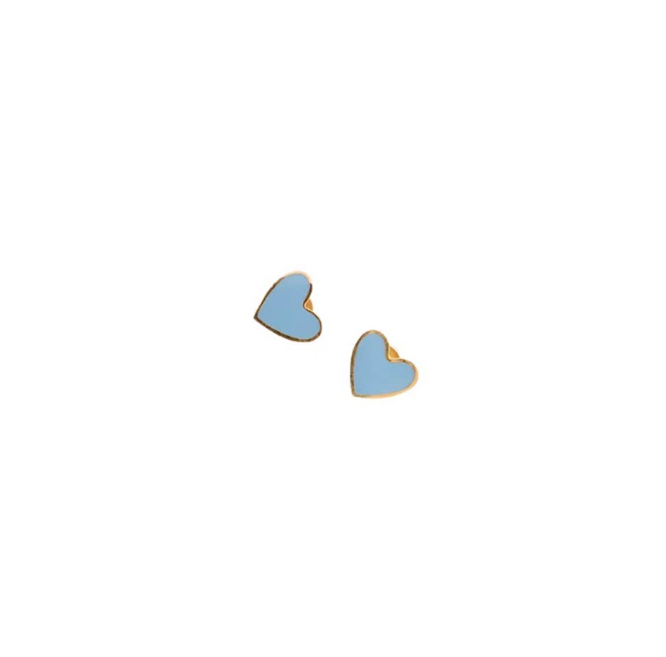 Pip Pop Post - Enamel Heart Stud Earring - Neon Pink