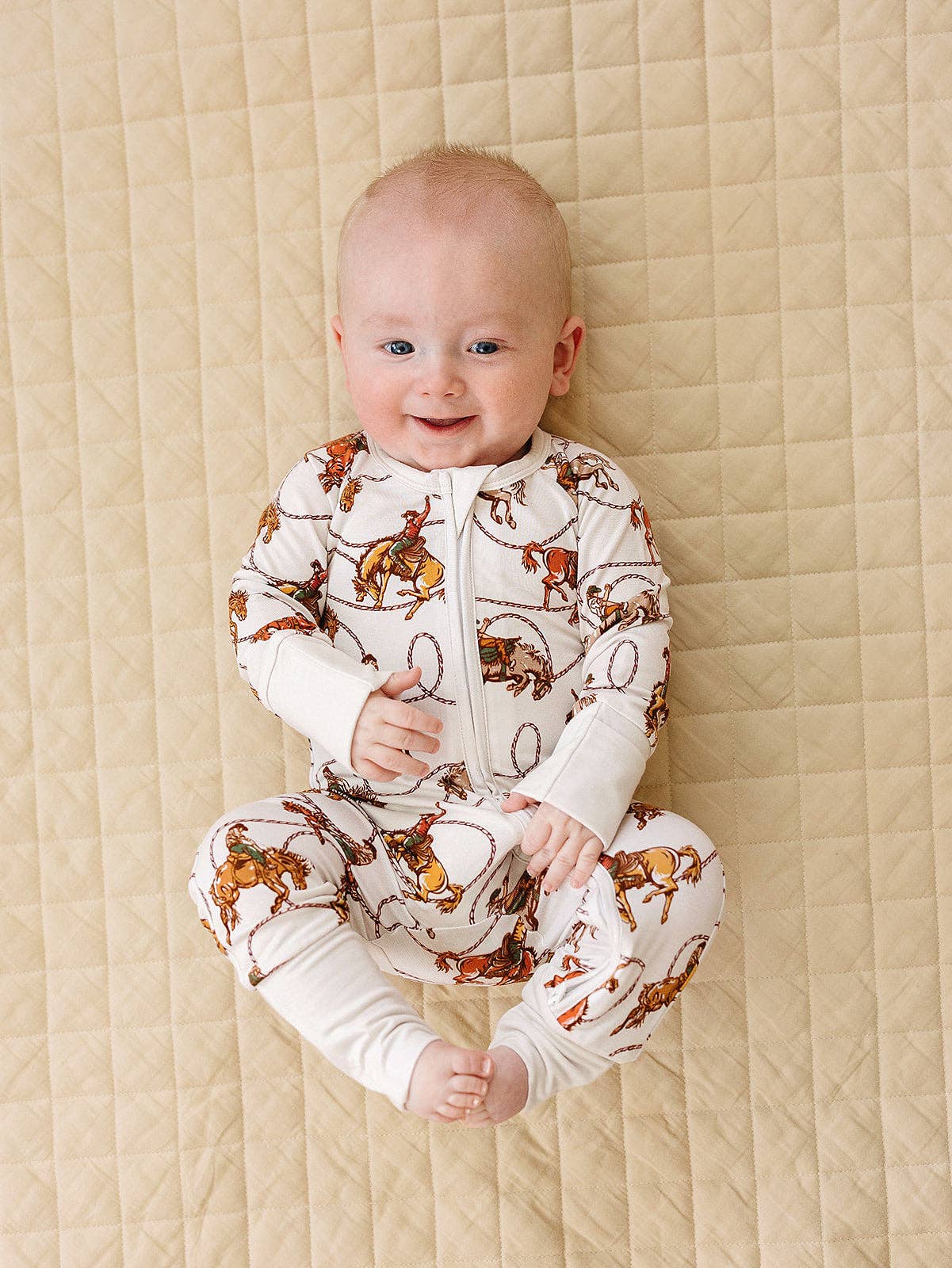 Lucky Panda Kids Bamboo Zip Romper - Rodeo Club