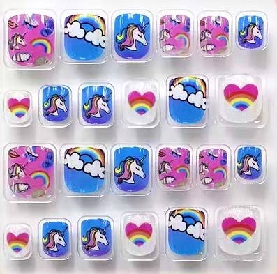 Polish Me Silly Press On Nails - Rainbow Unicorn