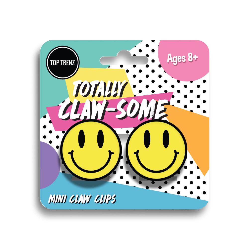 Top Trenz Inc Claw Clips - Mini Yellow Happy Face