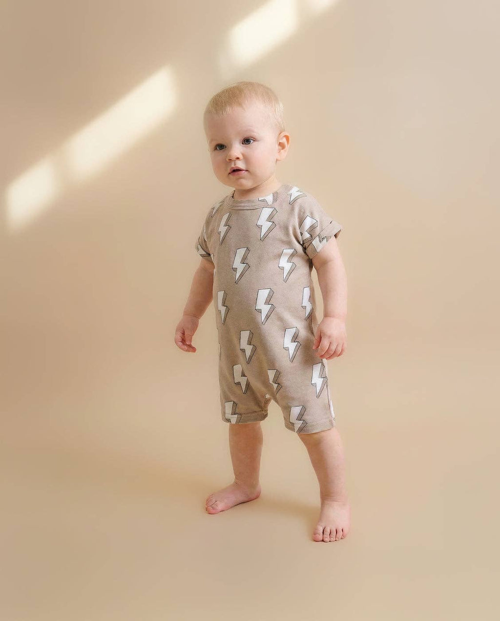 Lucky Panda Kids - Cotton Romper - Electric Beige