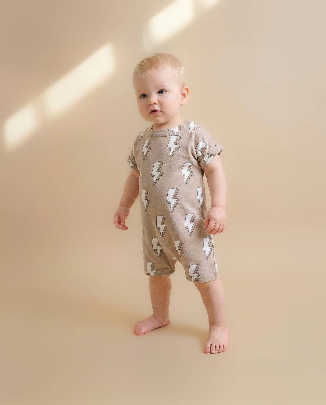 Lucky Panda Kids - Cotton Romper - Electric Beige