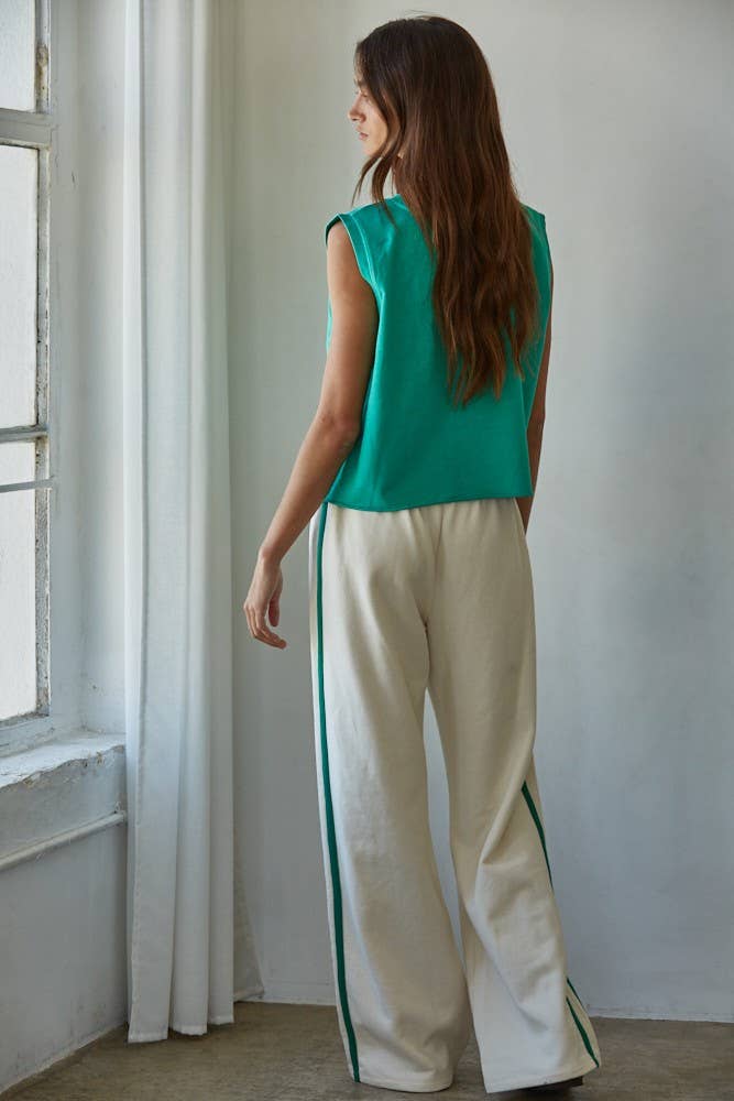 Women's Knit Round Neck Tank Top - Green