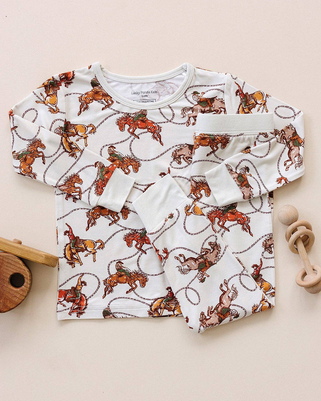 Lucky Panda Kids - Bamboo Two Piece Set - Rodeo Club