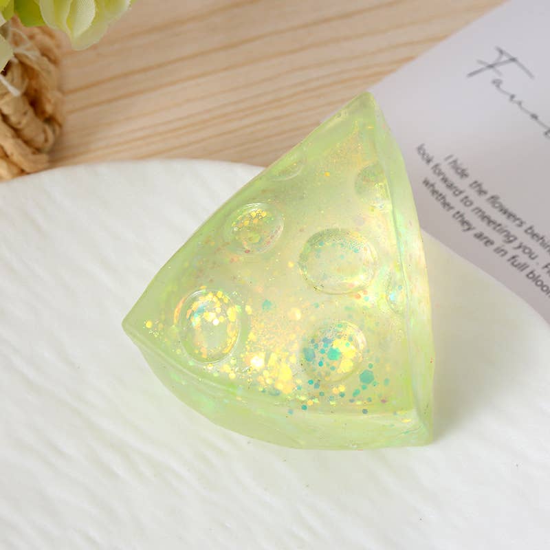 Glitter Cheese Slice Squishy