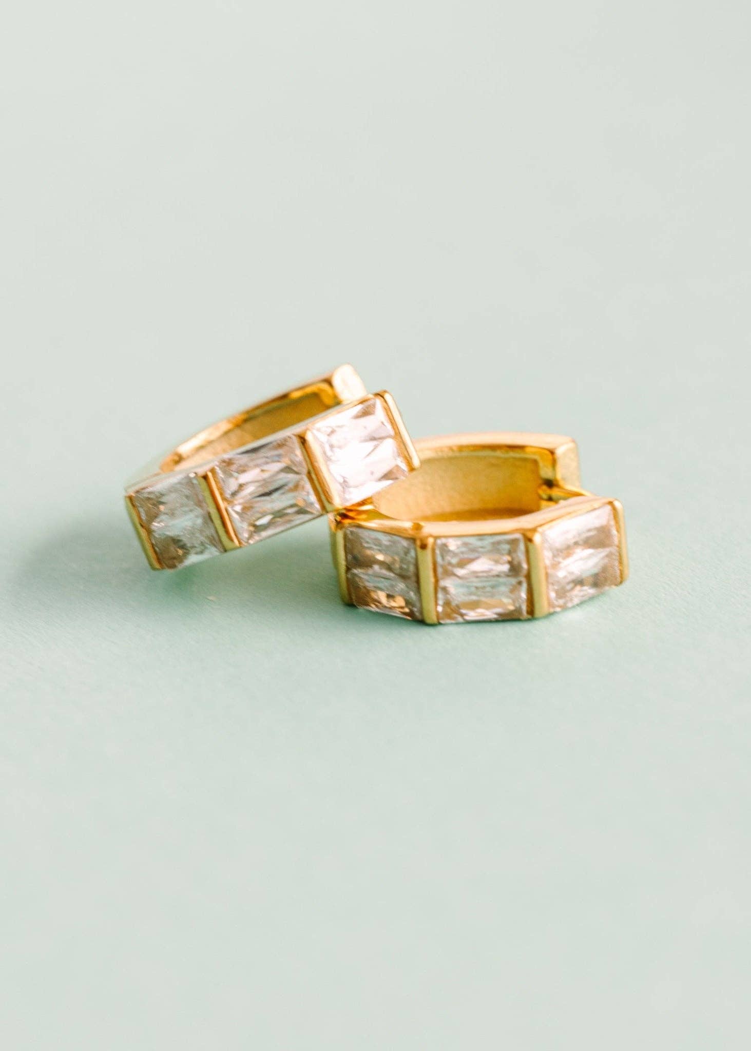 Pierced Co - Triple Baguette Huggies