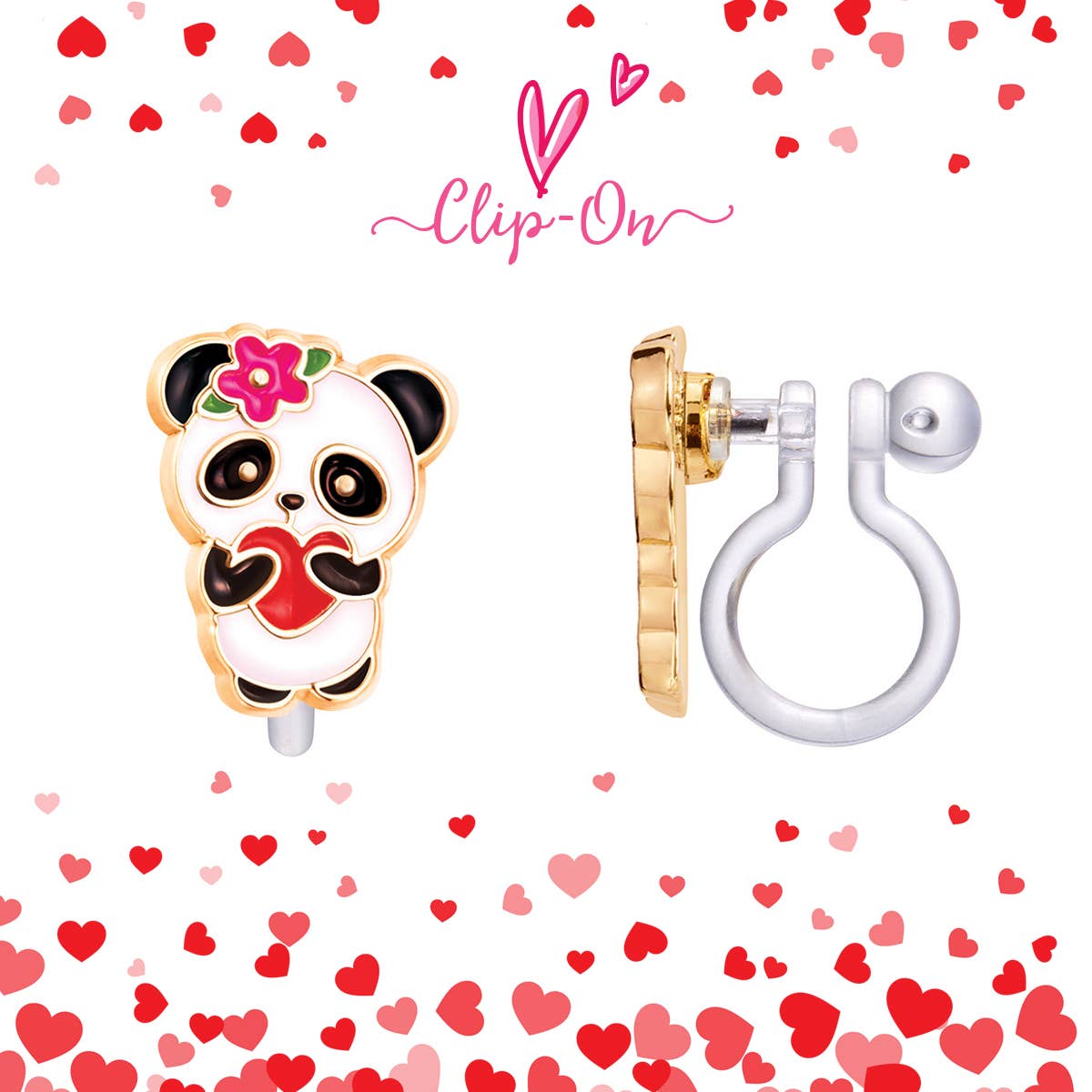 Girl Nation CLIP ON Earrings - Panda Love