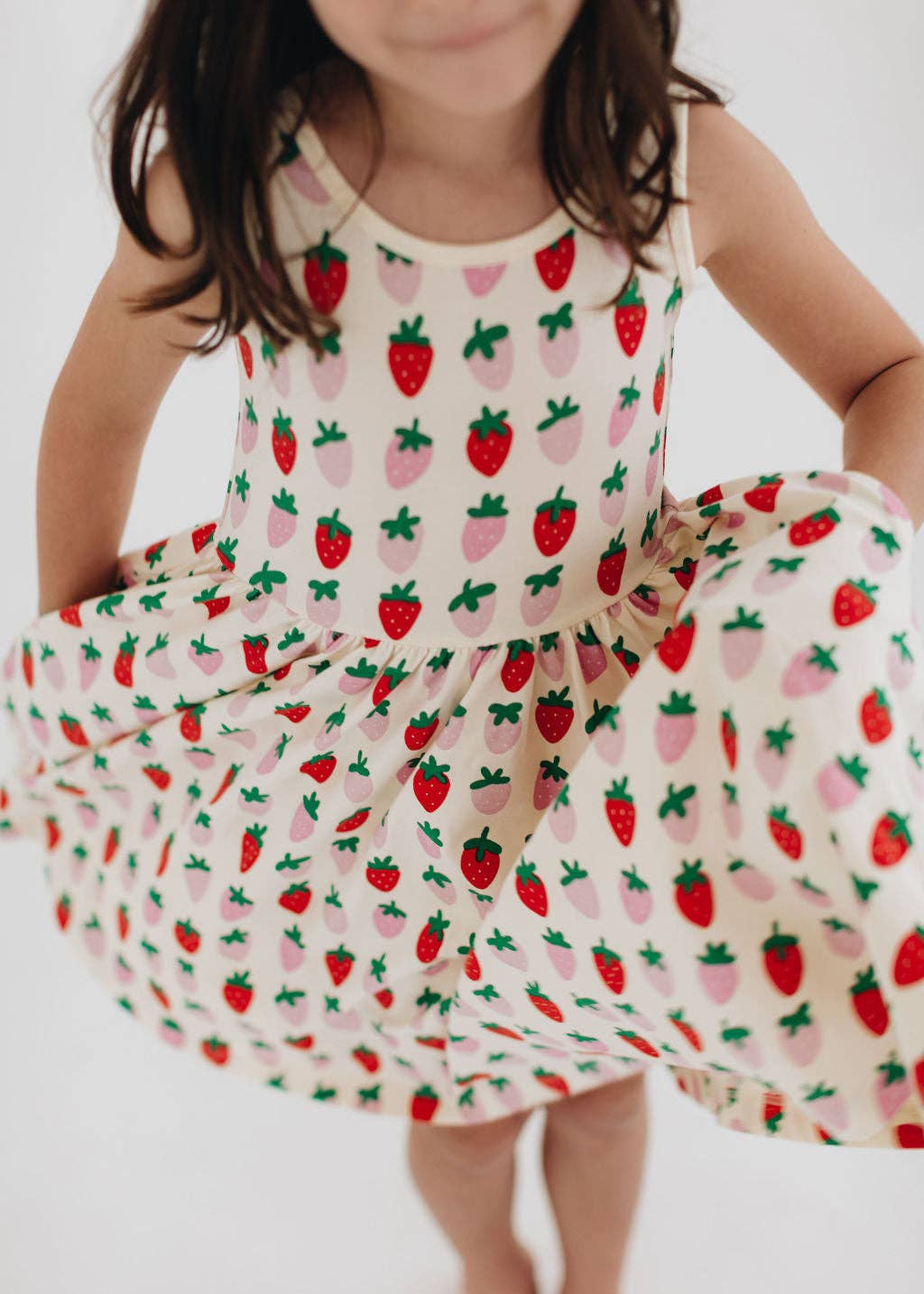 Good Apples Kids Sleeveless Twirl Dress - Strawberry Blush
