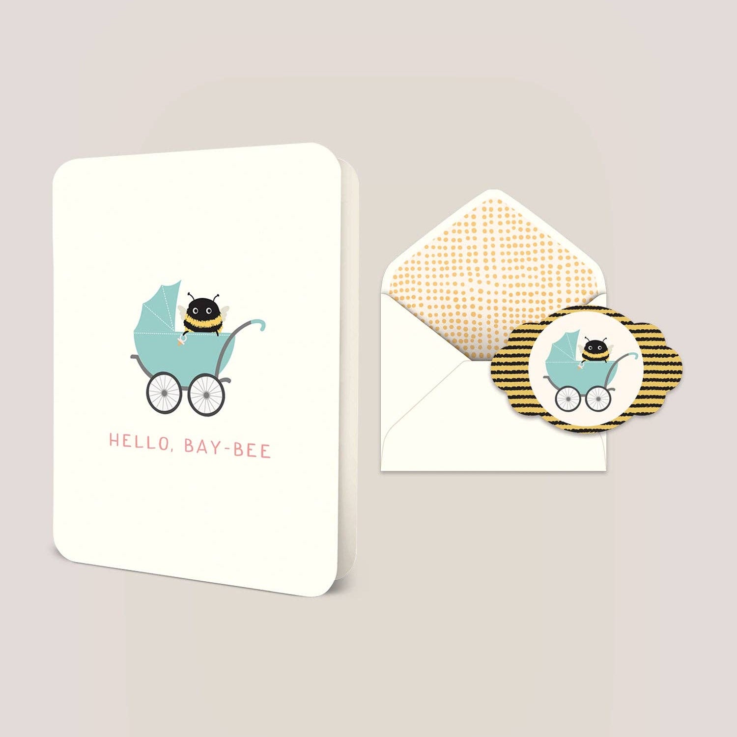 JuJuBe - Hello, Bay-Bee Deluxe Greeting Card