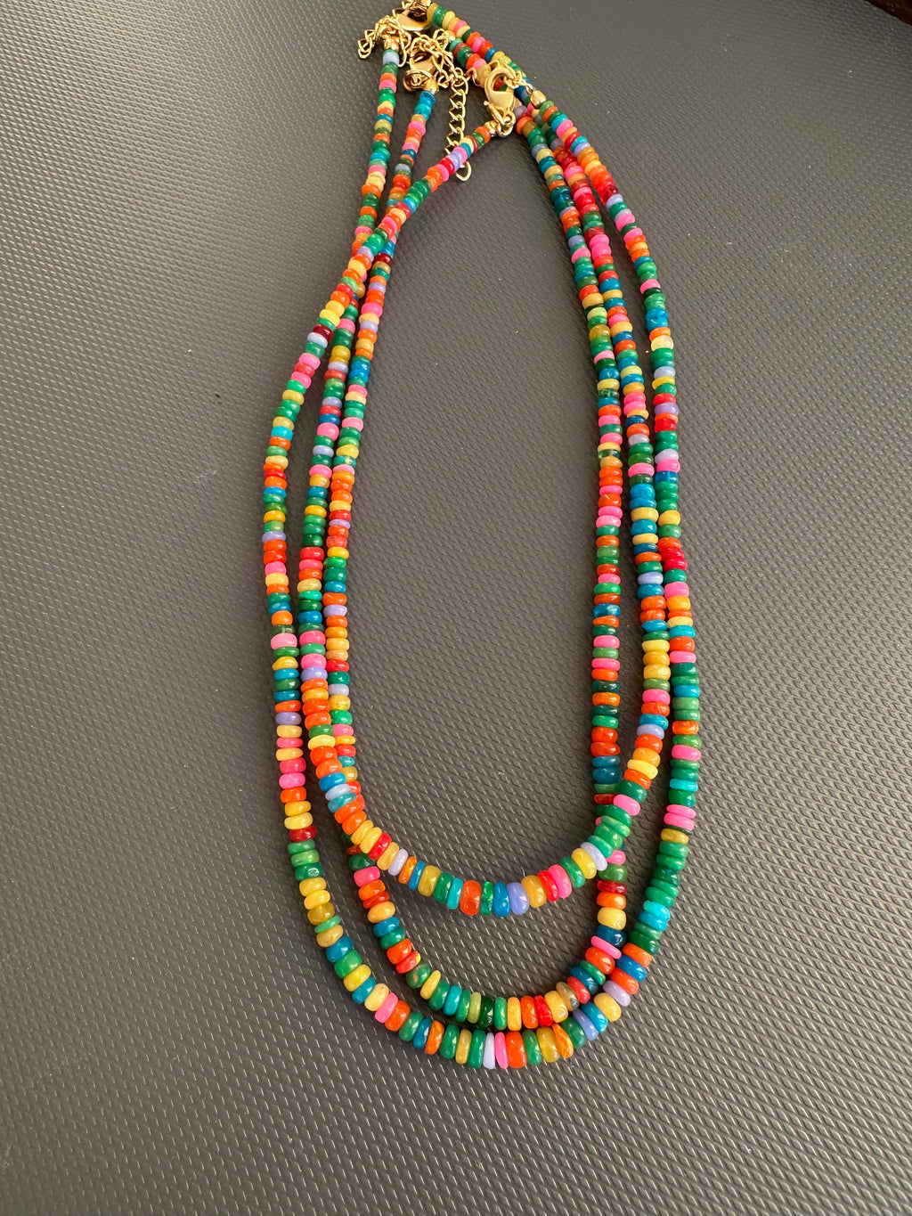 Anokhi Green Handmade Gemstone Necklace - Pink Green Slim Opal