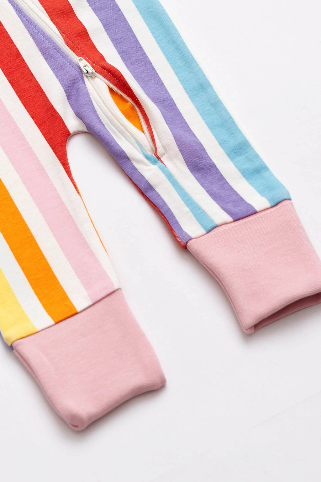 Monica + Andy Zip Romper - Rainbow Stripes