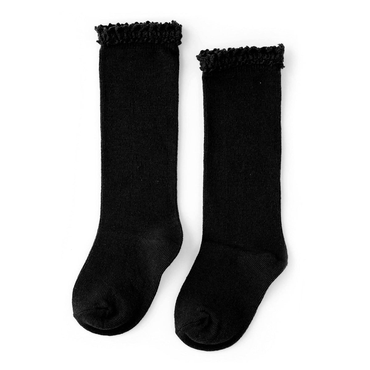 Little Stocking Co. Lace Top Knee High Socks - Black