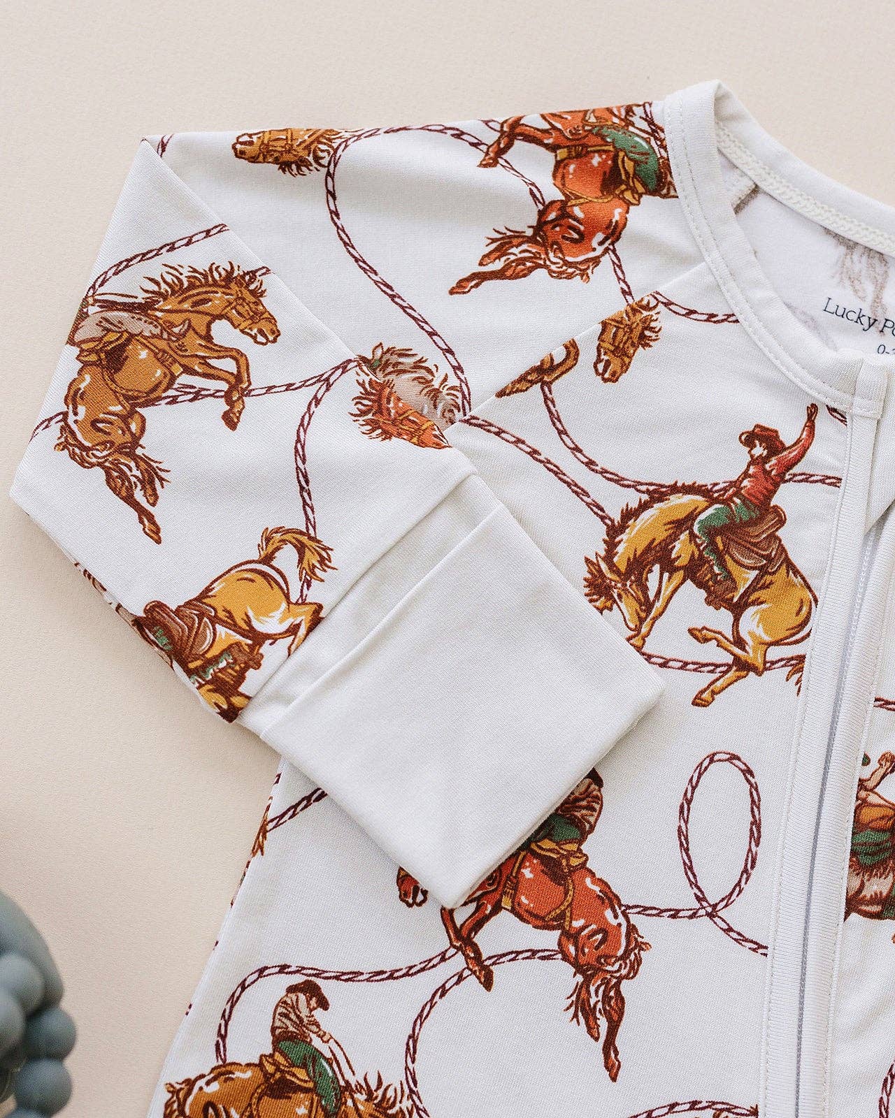 Lucky Panda Kids Bamboo Zip Romper - Rodeo Club