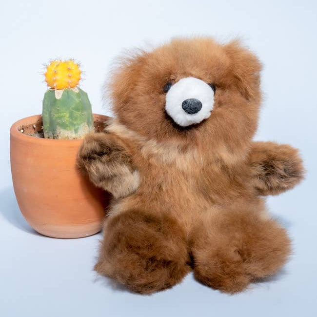 WUAMAN Handmade Brown Teddy Bear 10"