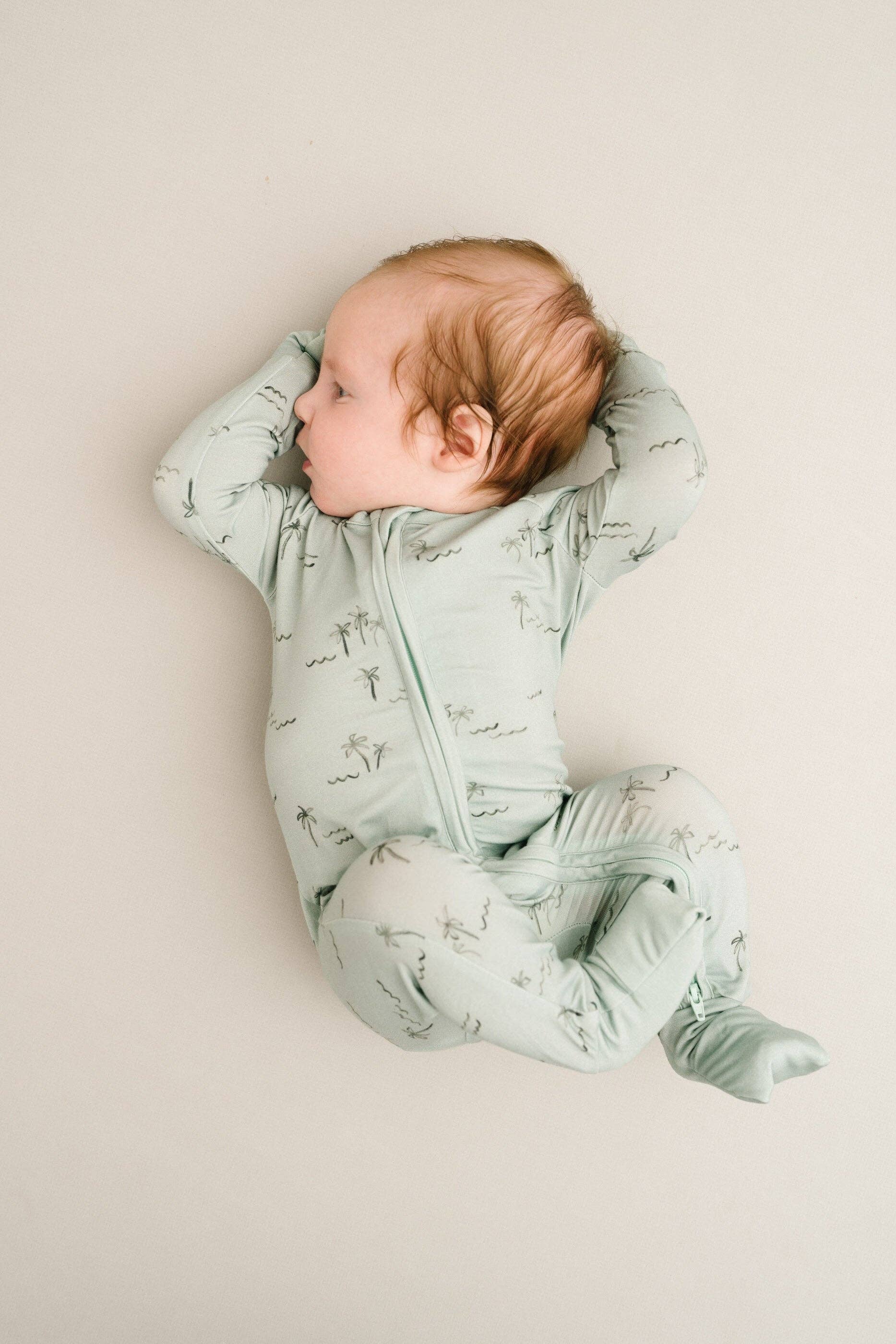 Little One Shop Bamboo Convertible Romper - Palm Breeze