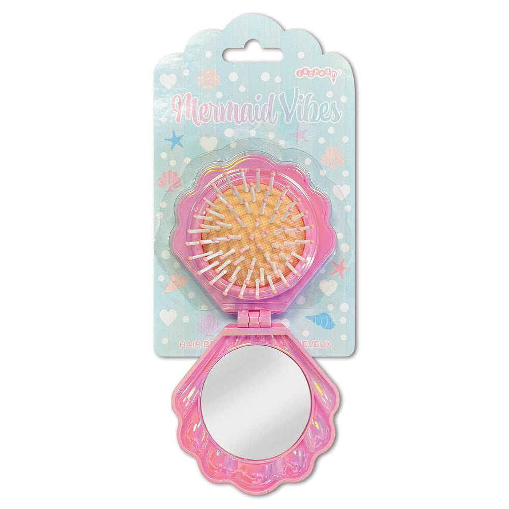Iscream - Mermaid Vibes Pop Up Shell Mirror & Hair Brush