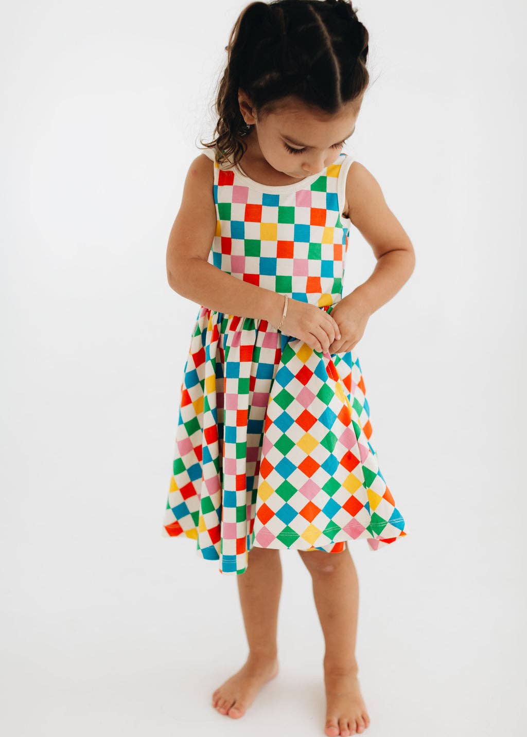 Good Apples Kids Sleeveless Twirl Dress - Party Checkers