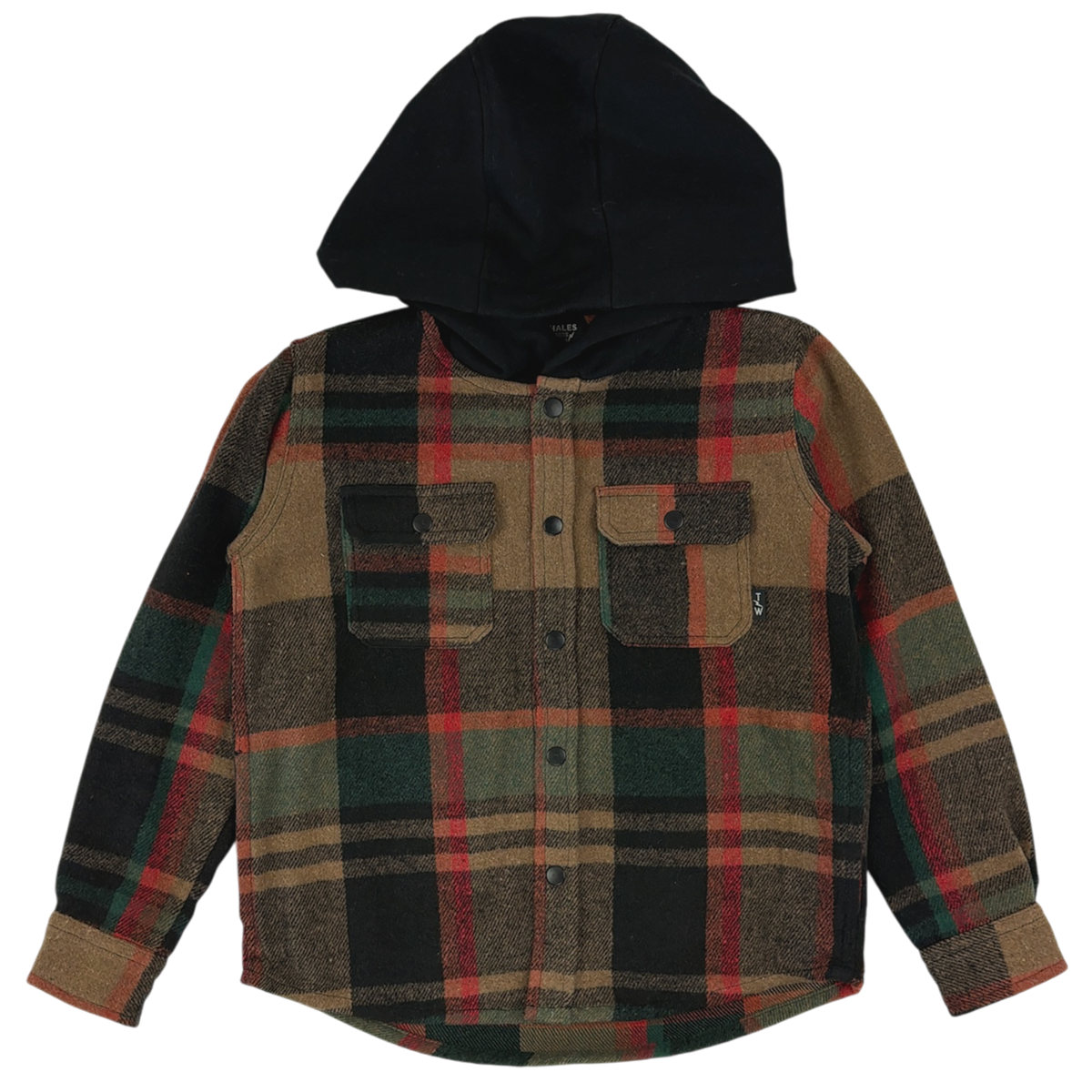 Tiny Whales Hooded Flannel Shirt - WOODSMAN