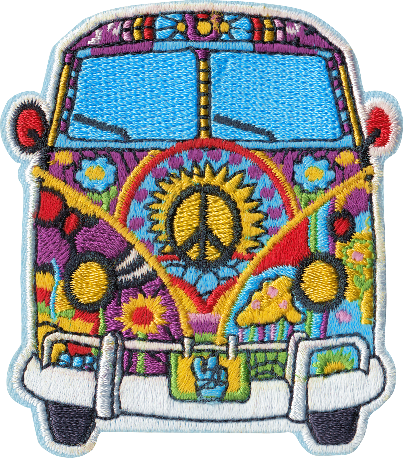 Square Deal  Patch - Trippy Hippie Van Bus With Peace Sign