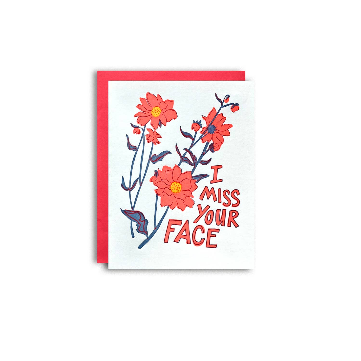 Pier Six Press Letterpress Greeting Card - Miss Your Face