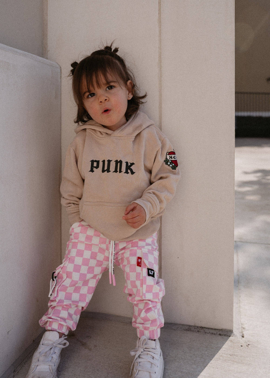 Little Trouble - Pink Checker Cargos