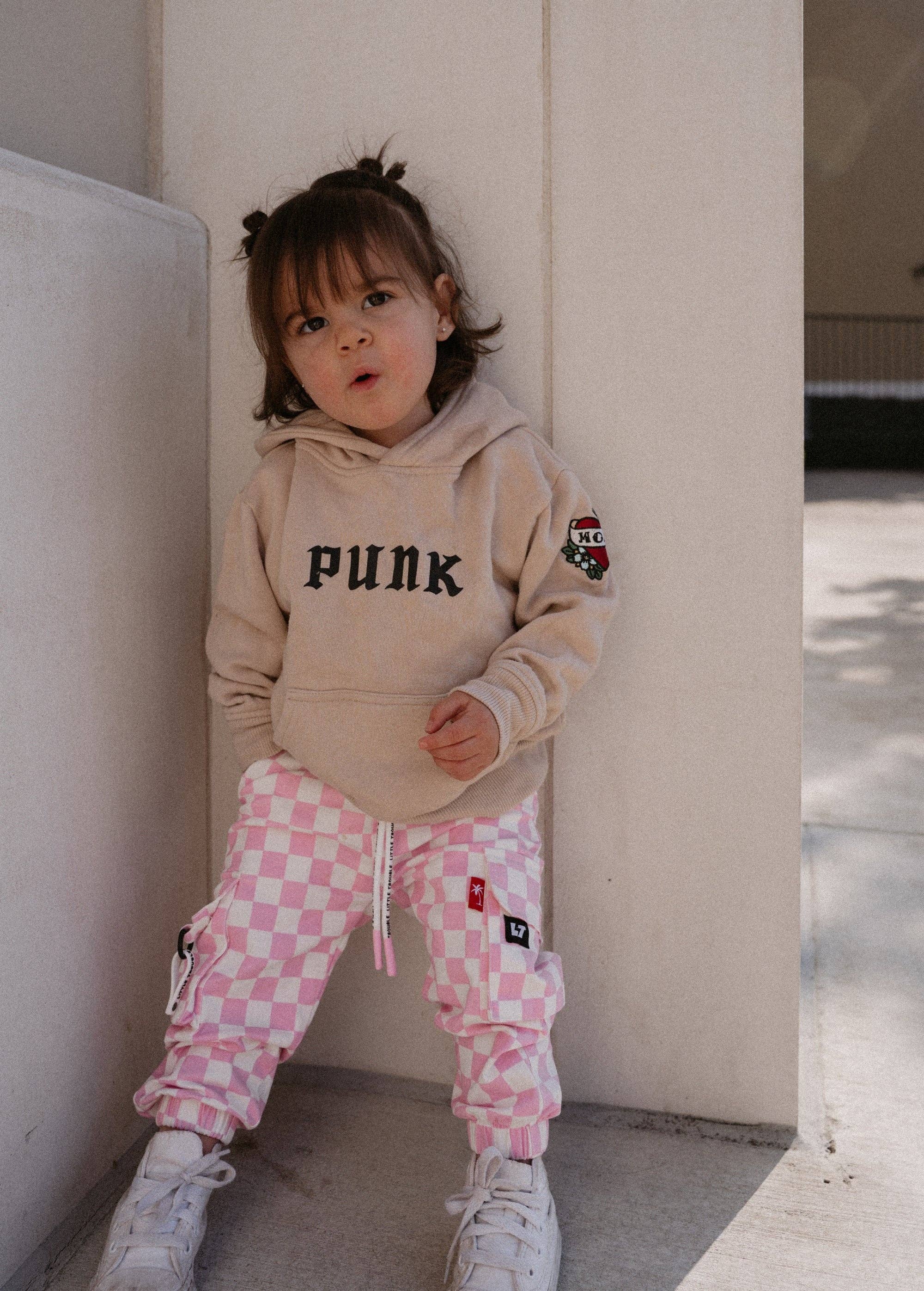 Little Trouble - Pink Checker Cargos