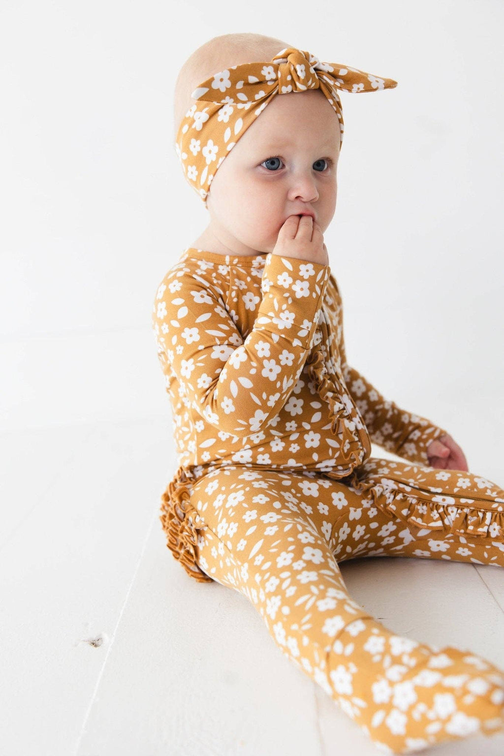 Jammie Session Bamboo Romper - Honey Blooms