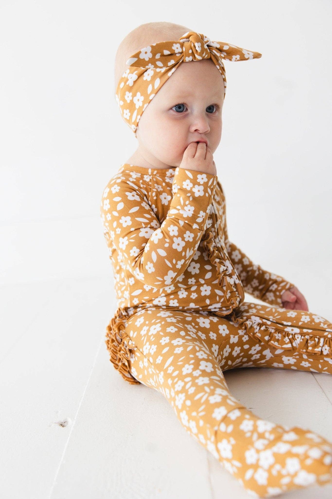 Jammie Session Bamboo Romper - Honey Blooms