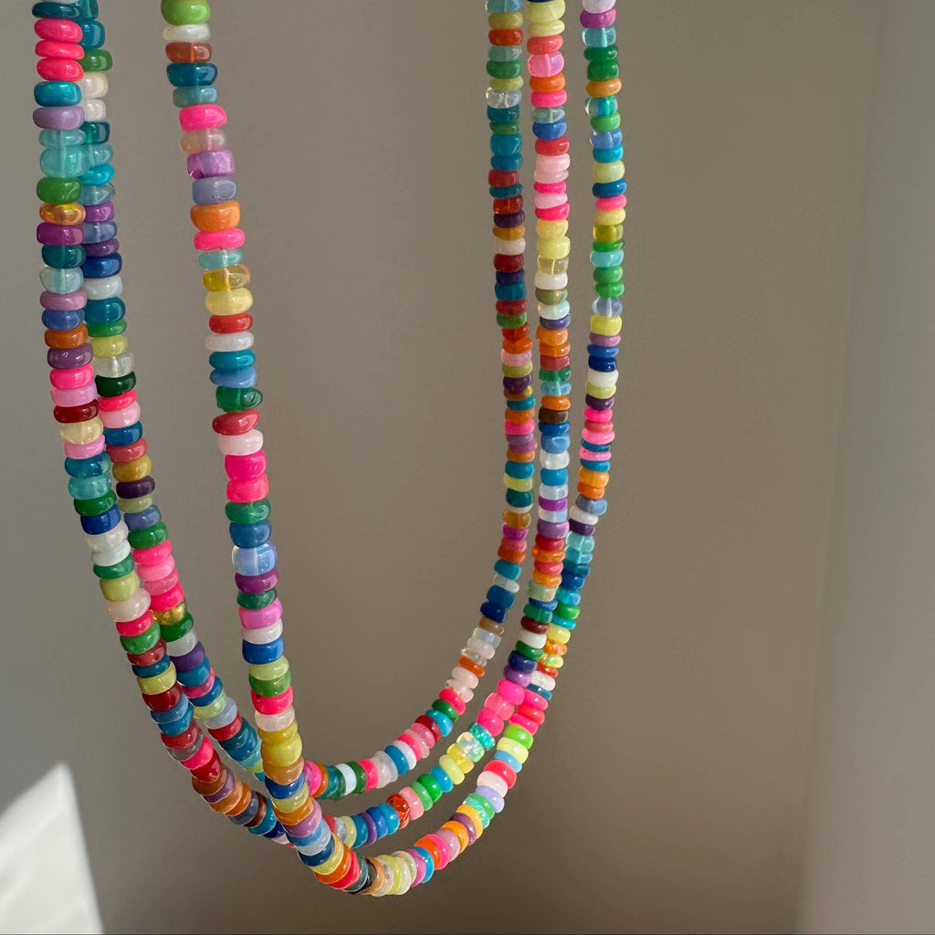 Anokhi Green Handmade Gemstone Necklace - Multicolour Opal