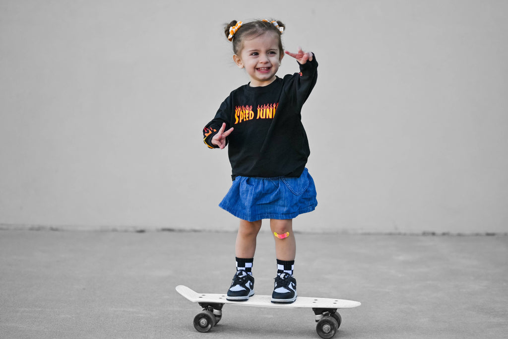 Kickin it up Socks - Black + White Checker