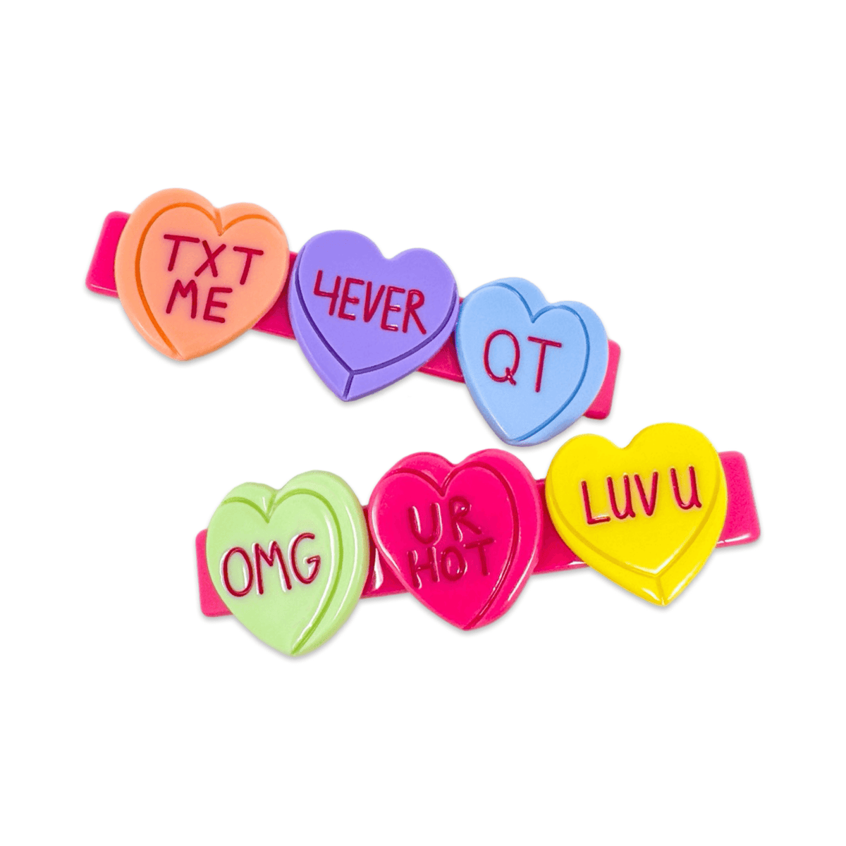 Jenny Lemons Alligator Hair Clip Set - Candy Hearts