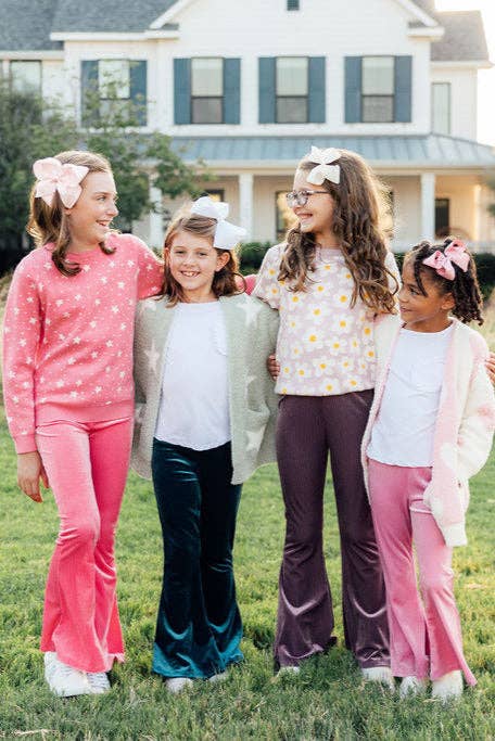 Mila & Rose - Heart Cozy Cardigan (White & Pink)