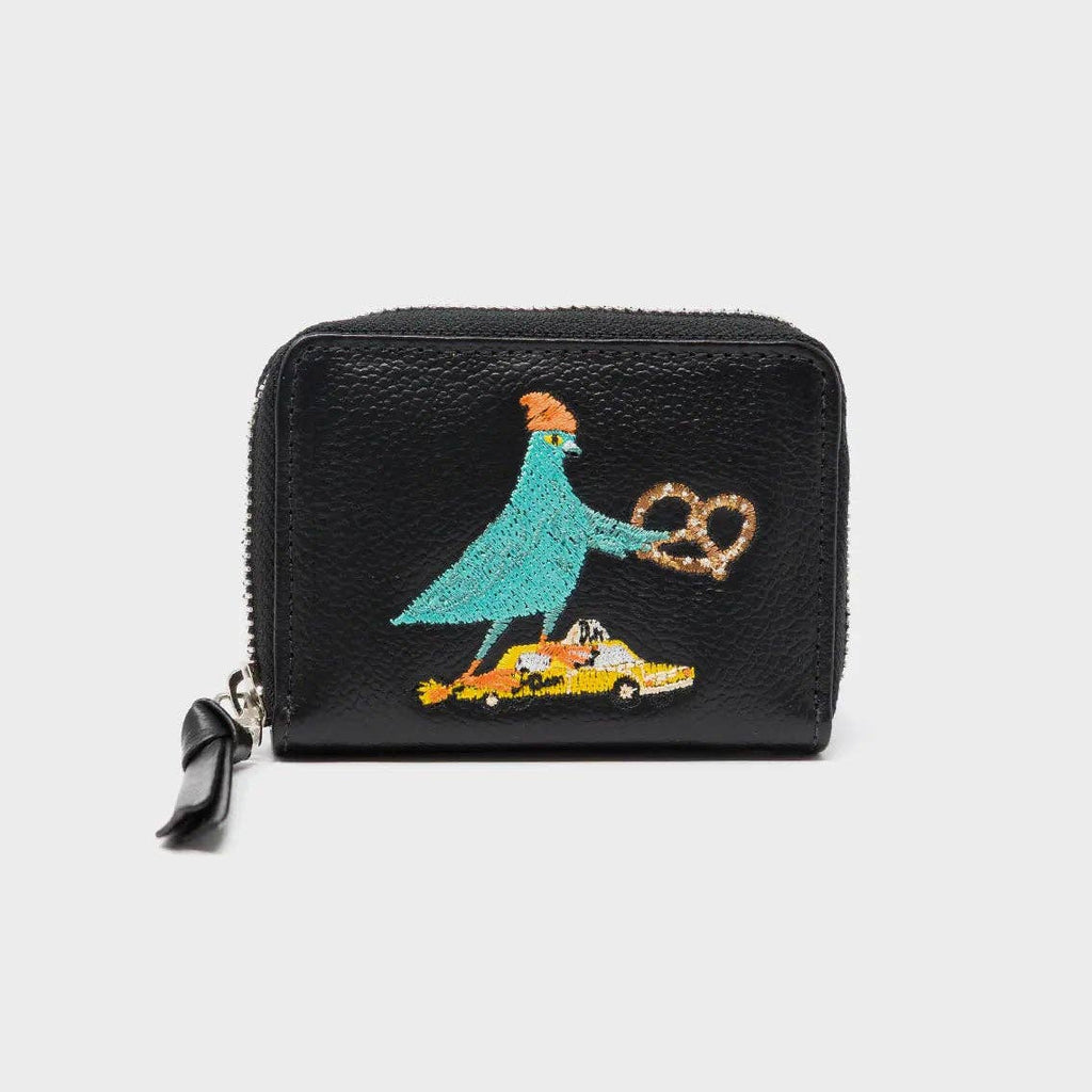 Min & Mon - Frodo Black Leather Zip Around Wallet - Pigeonista Design