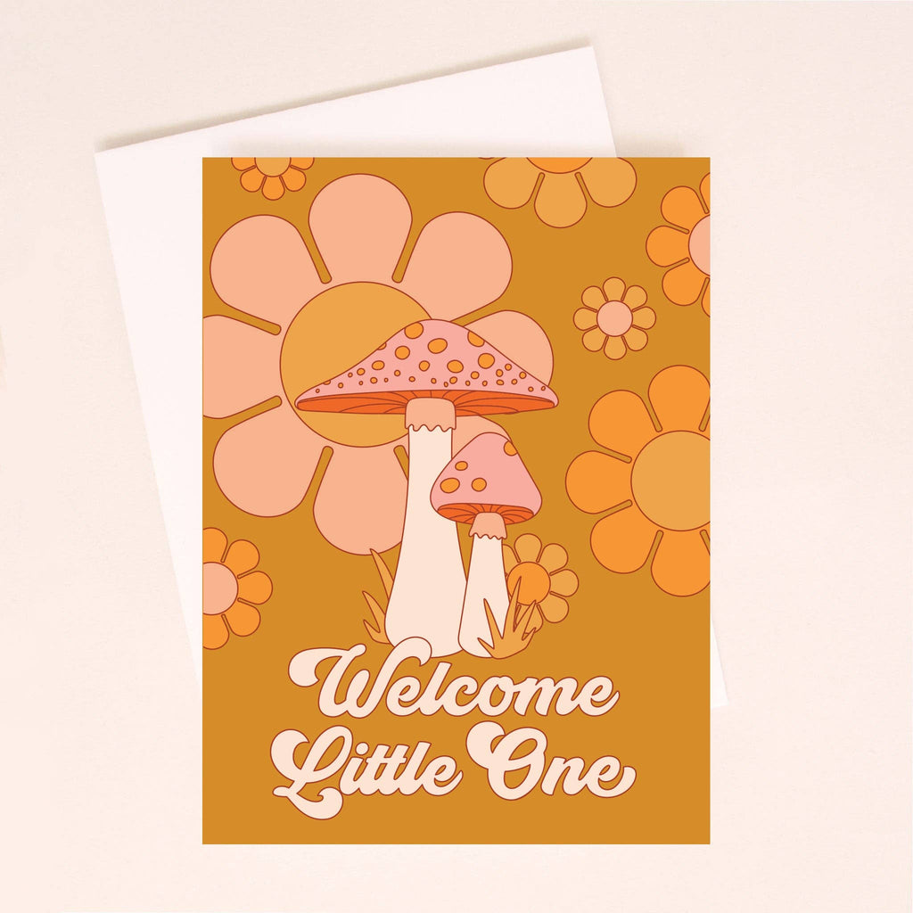 Sunshine Studios Greeting Card - Welcome Little One Mushrooms
