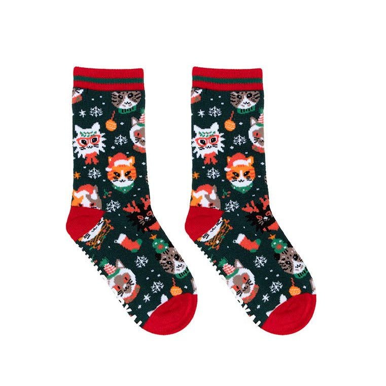 Living Royal Crew Socks - Festive Kitties (Kids)