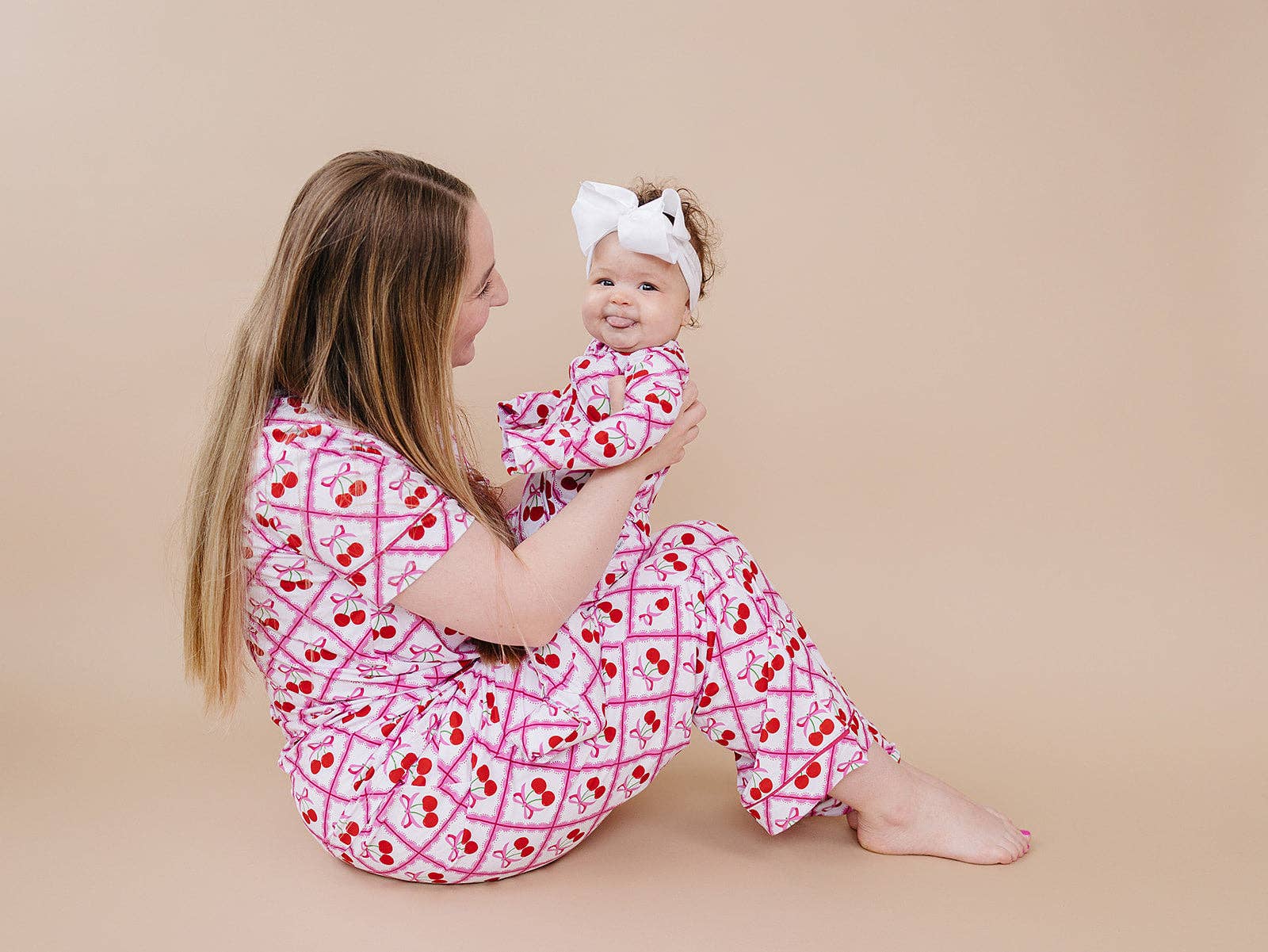 Lucky Panda Kids Bamboo Zip Romper - Cherry Bow