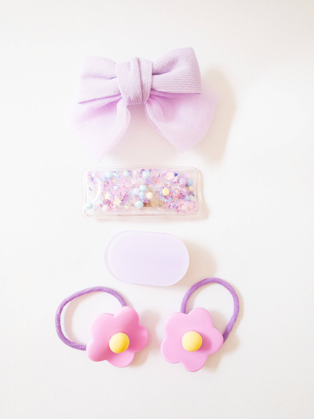 Eggy Cakes - Shay Bow and Confetti 5 Piece Hair Clip Set